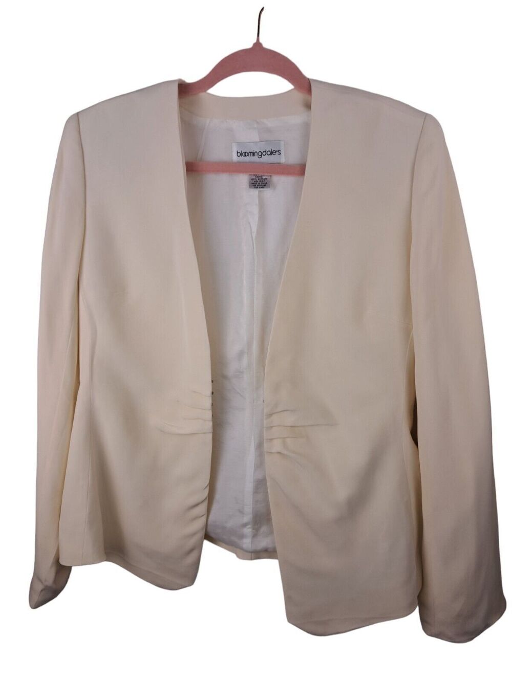 BLOOMINGDALE 100% Cream SILK BLAZER Vintage  size 12P